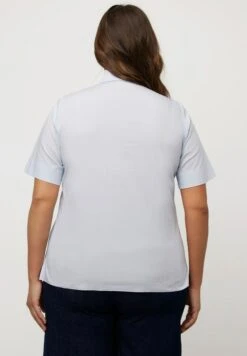 Ulla Popken V-HALS KORTE MOUWEN - Bluzka - Lichtblauw -Lindex 004915e65f8c4982b10c8ab4b5ec1dae