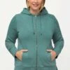 Ulla Popken KAPUZE - Bluza Rozpinana - Eisgrün