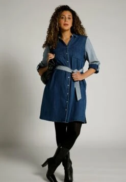 Ulla Popken Sukienka Jeansowa - Watervalblauw -Lindex 00b3f226afe249c3b2661dd992a54b14