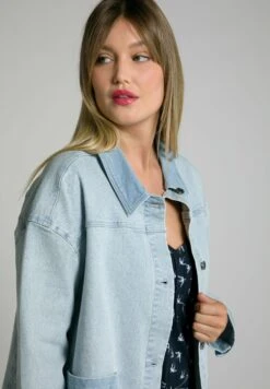 Ulla Popken Kurtka Jeansowa - Light Blue -Lindex 00fbeb780c614cd5a0edea9a71d74211