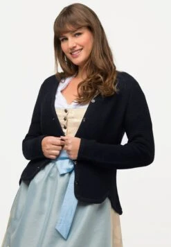 Ulla Popken SCALLOPED DIRNDL - Kardigan - Navy Blue -Lindex 01b5487c1a454a829a28de0dbbd205eb