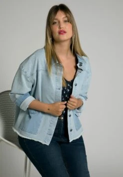 Ulla Popken Kurtka Jeansowa - Light Blue -Lindex 04412679793045098e9da459bbed7e4b