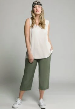 Ulla Popken Spodnie Materiałowe - Loden Green