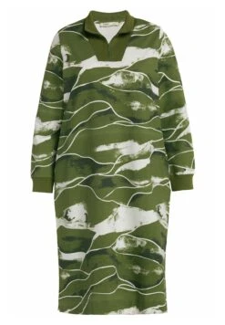 Ulla Popken ABSTRACT LANDSCAPE - Sukienka Letnia - Moss Green Multi -Lindex 0550e360ab3c47df9923a0fed155659e