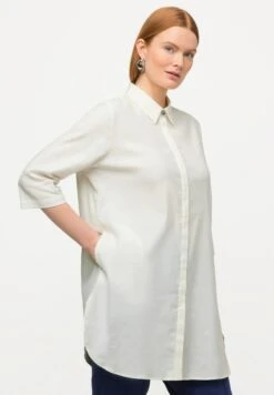 Ulla Popken COUPE ÉVASÉE, COL DE ET MANCHE - Koszula - Blanc Neige -Lindex 05f6ee966f7e4bd6a89c28df953a2011