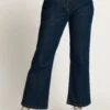 Ulla Popken Jeansy Dzwony - Dark Blue Denim