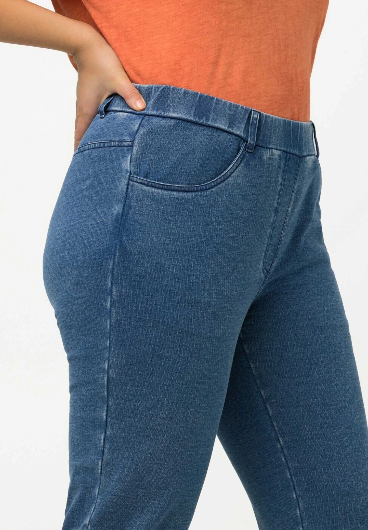 Ulla Popken SIENNA SMALLE PIJPEN ELASTISCHE BAND - Jeansy Slim Fit - Blue Denim 6 Ulla Popken SIENNA SMALLE PIJPEN ELASTISCHE BAND - Jeansy Slim Fit - Blue Denim - obrazek 4