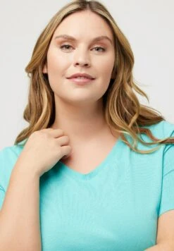 Ulla Popken T-shirt Basic - Türkis -Lindex 0da75de01be34ec0b5aec1636d3daa9d