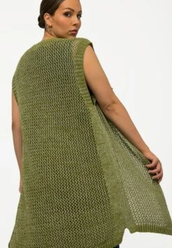 Ulla Popken TRANSPARENT RUNDHALS ÄRMELLOS - Kardigan - Avocado Grün -Lindex 0fa6c5e448724750aabdfcea0fa13213