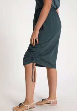 Ulla Popken MIDI TUNNELKOORD ELASTISCHE BAND ZAKKEN - Spódnica Trapezowa - Nachtgrijs -Lindex 119c8632c6f94f129e31d46cbe32c413