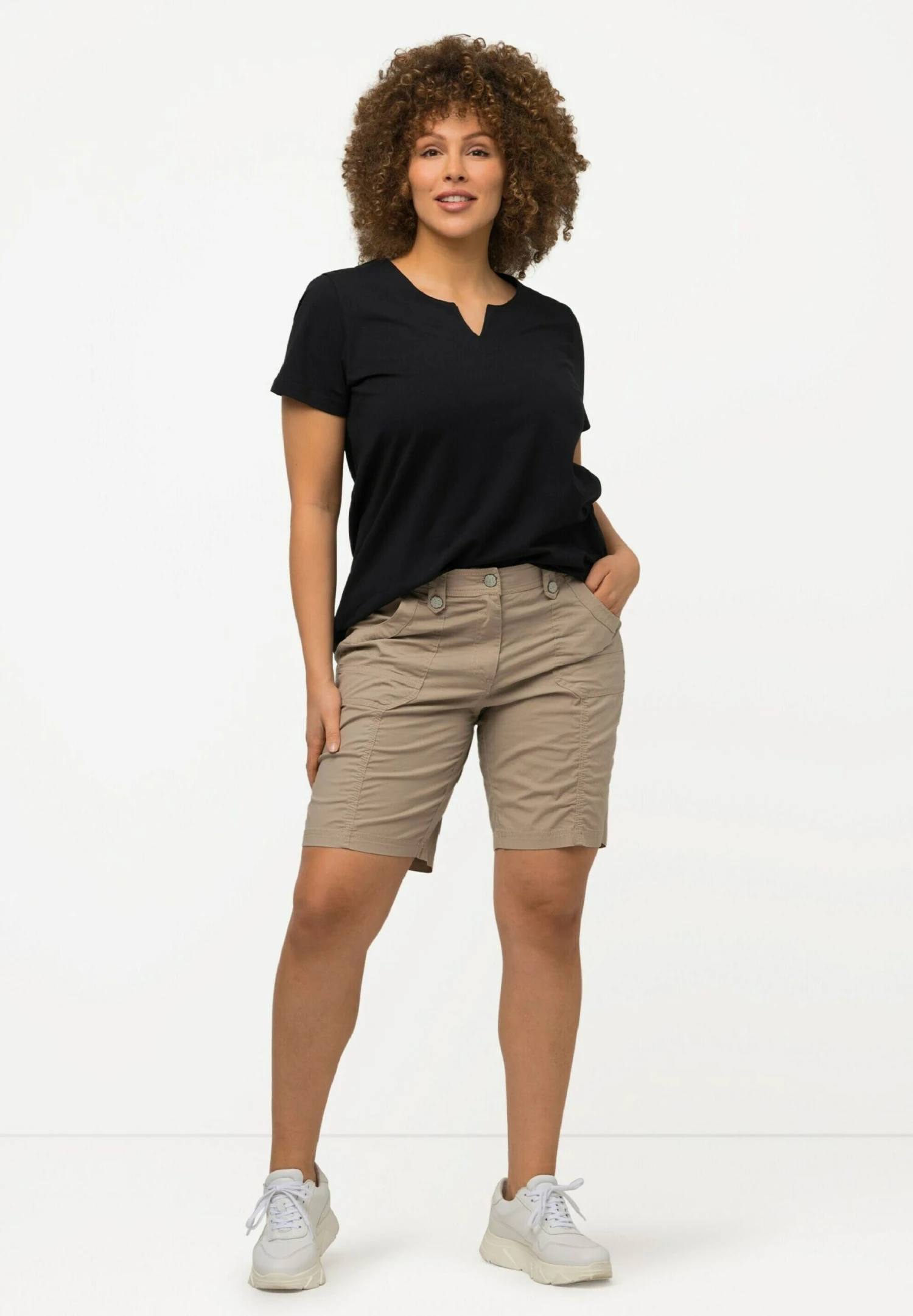 Ulla Popken Szorty - Mastic 4 Ulla Popken Szorty - Mastic - obrazek 2