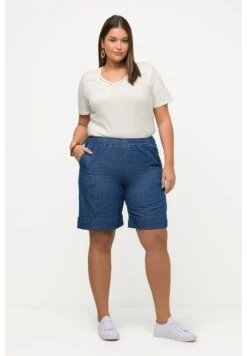 Ulla Popken Szorty Jeansowe - Bleu Jean -Lindex 13fa5416e3e249f081952ffcd90c9170