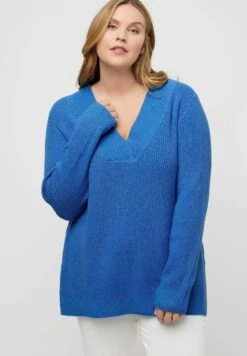 Ulla Popken Sweter - Stahlblau