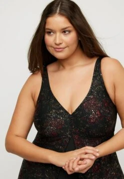 Ulla Popken SHIMMER PRINT SPLIT - Kostium Kąpielowy - Black 10 Ulla Popken SHIMMER PRINT SPLIT - Kostium Kąpielowy - Black -Lindex 198d2568c07b4f759aa6f92107440873