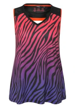 Ulla Popken TANK ANIMALMUSTER A-LINIE V-AUSSCHNITT ÄRMELLOS - Top - Neon Rot -Lindex 19ec06393df94967a13552331b3a59d6