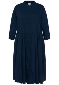 Ulla Popken COL MONTANT MANCHES 3/4 - Sukienka Koszulowa - Marine -Lindex 1a48883bc7bd4fd5b00cee7b4a57ebf6