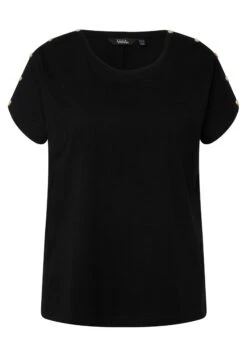 Ulla Popken KNÖPFE CUT-OUTS RUNDHALS HALBARM - T-shirt Basic - Schwarz 11 Ulla Popken KNÖPFE CUT-OUTS RUNDHALS HALBARM - T-shirt Basic - Schwarz -Lindex 1cb5d3386b0a439ca1a1e019cd465a2a