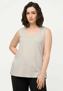 Ulla Popken CLASSIC ÄRMELLOS - Top - Graubeige