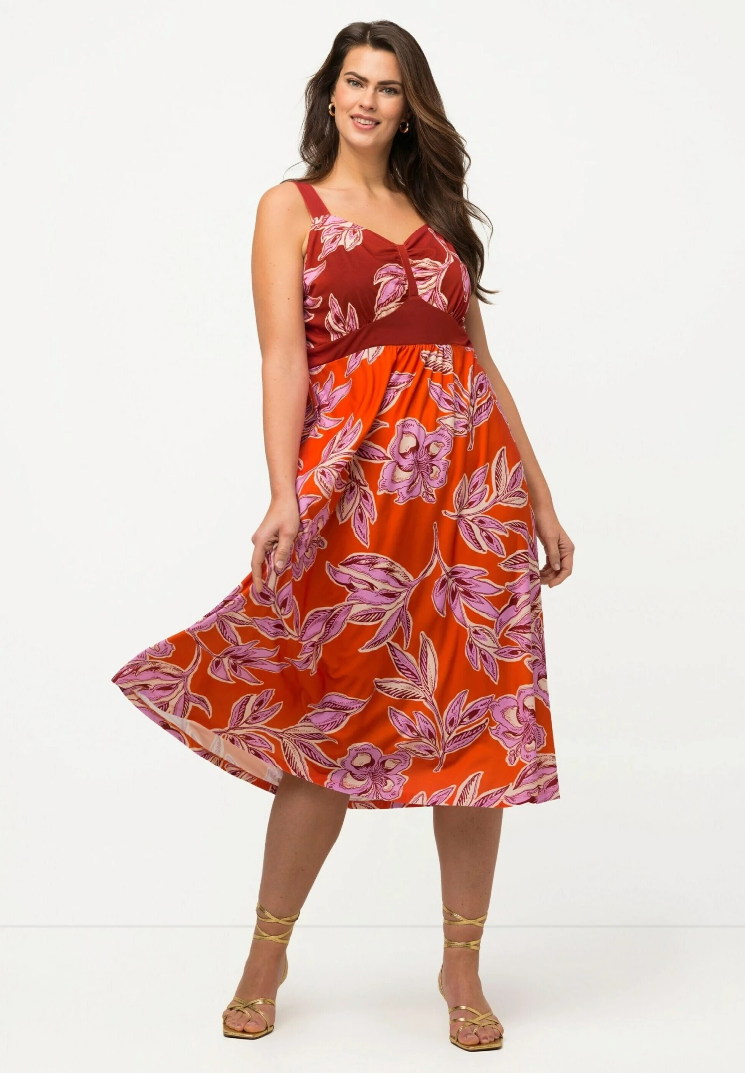 Ulla Popken Sukienka Z Dżerseju - Bright Orange 4 Ulla Popken Sukienka Z Dżerseju - Bright Orange - obrazek 2