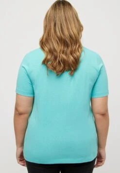Ulla Popken T-shirt Basic - Türkis -Lindex 24859de4295344719720b241be4ca772