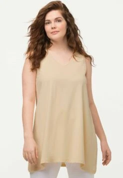 Ulla Popken A-LINIE V-AUSSCHNITT ÄRMELLOS - Top - Popcorn