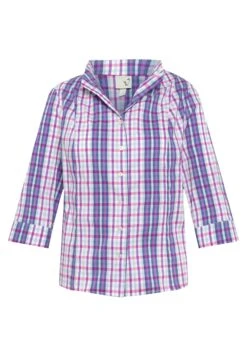 Ulla Popken KARO KELCHKRAGEN 3/4 ARM - Koszula - Dunkles Flieder -Lindex 3344780470b34473b1b5b428ccd47702