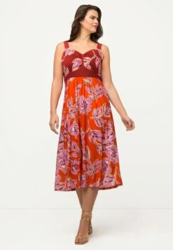 Ulla Popken Sukienka Z Dżerseju - Bright Orange