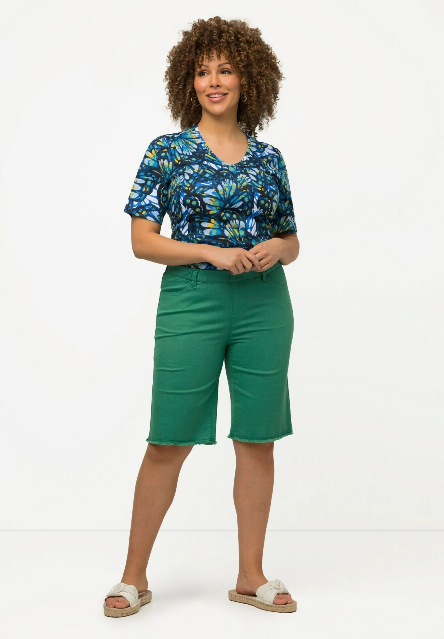 Ulla Popken Szorty - Smaragdgroen 4 Ulla Popken Szorty - Smaragdgroen - obrazek 2