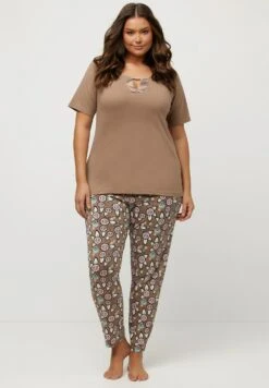 Ulla Popken Piżama - Taupe