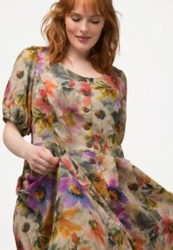 Ulla Popken HALBARM - Długa Sukienka - Abricot Pastel -Lindex 351e40a0daf745c8a662afefc8899b5d