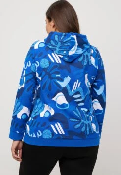 Ulla Popken EXTRAWEICH BEDRUCKT LANGARM - Bluza Z Kapturem - Royalblau -Lindex 3c0f35f2d3f34e69a8f5640032422058