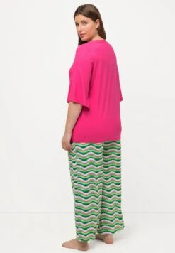 Ulla Popken SET À MOTIF VAGUES COL TUNISIEN ET MANCHES PAPILLON 3/4 - Piżama - Rojo Hibisco -Lindex 3c43029e7b134fcaadf907052fc3ce3d