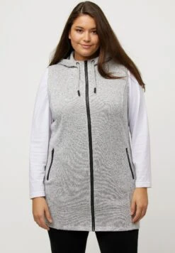 Ulla Popken Kardigan - Lichtgrijs Melange