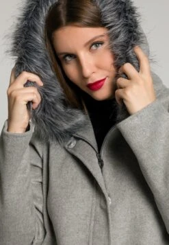 Ulla Popken CORDON COULISSANT À LA TAILLE - Klasyczny Płaszcz - Gris Clair Chiné -Lindex 3ff75e57689a44178a38747d1e0937b9