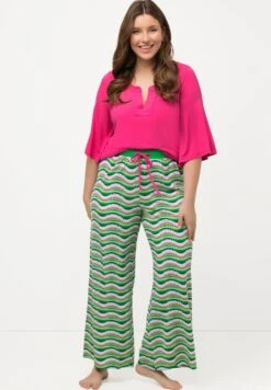 Ulla Popken SET À MOTIF VAGUES COL TUNISIEN ET MANCHES PAPILLON 3/4 - Piżama - Rojo Hibisco -Lindex 412c859bfdf94c53a62d2f65dc0596c1