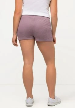 Ulla Popken RADLER SLIM ELASTIKBUND BIO - Szorty - Grau/flieder -Lindex 41efce56371f42549f80e6c9780e3e79