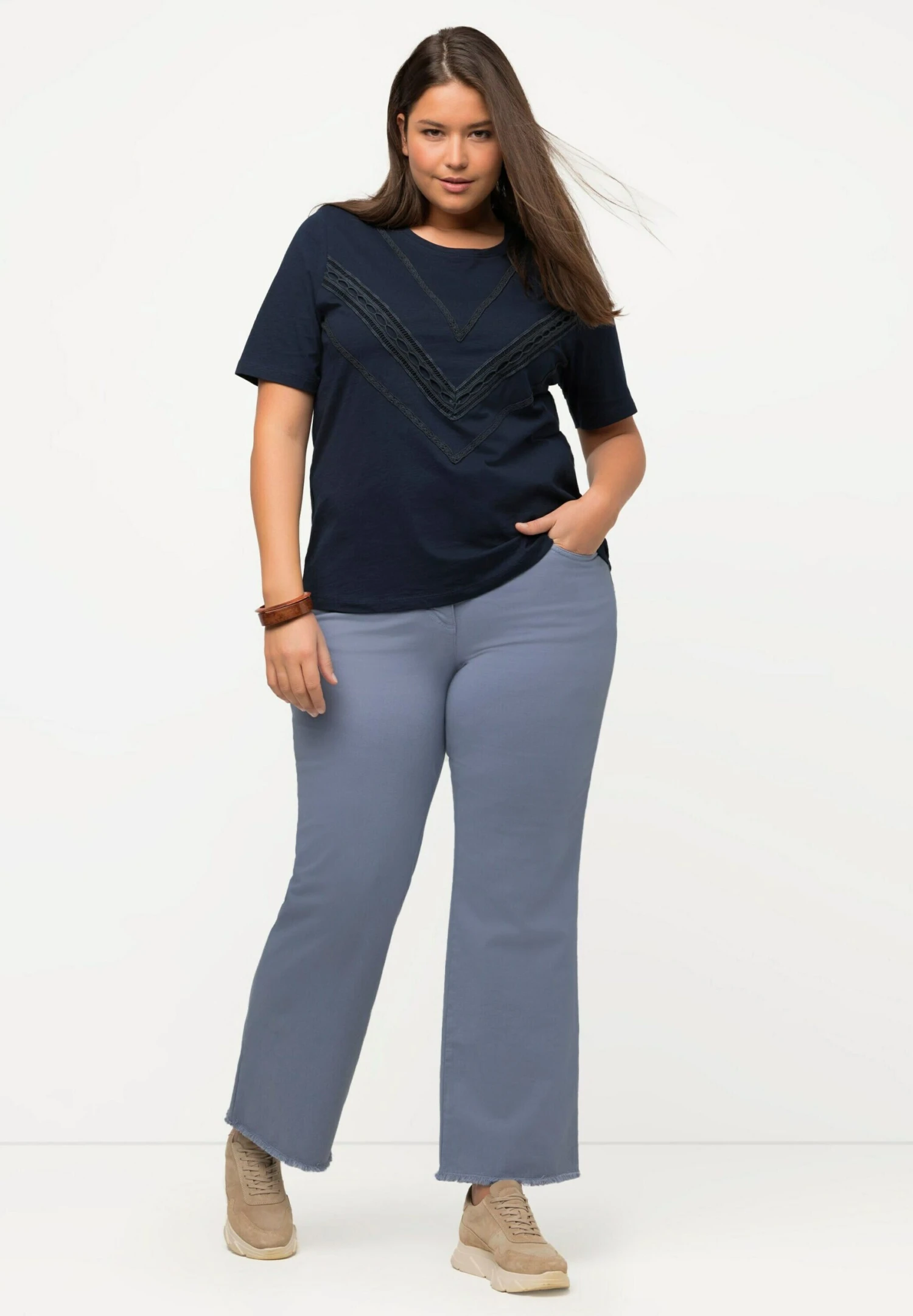 Ulla Popken Jeansy Dzwony - Violet Blue 4 Ulla Popken Jeansy Dzwony - Violet Blue - obrazek 2