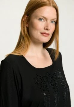 Ulla Popken SIERSTEENTJES, CLASSIC, CARRÉHALS, 3/4-MOUWEN - Bluzka Z Długim Rękawem - Zwart -Lindex 46974077fa0545399c7ce23fdbc32e54