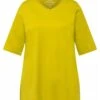 Ulla Popken LIGNE EN A MANCHES COURTES ET COL EN V PIMA - T-shirt Basic - Pistache -Lindex 47276e0d9d234d169bd69812f1b766a0
