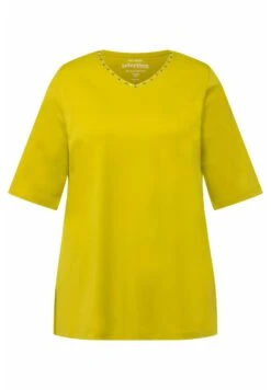 Ulla Popken LIGNE EN A MANCHES COURTES ET COL EN V PIMA - T-shirt Basic - Pistache