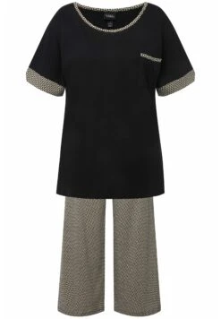 Ulla Popken SET BORSTZAKJE WIJDE PIJPEN RONDE HALS KORTE MOUWEN - Piżama - Zwart -Lindex 48ff1f86ad7b4137822063e3689a0e7c