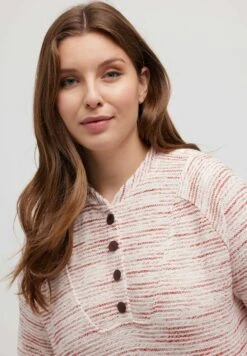 Ulla Popken JACQUARD - Bluza - Pink Stripe -Lindex 4af384dd5d59421fb1a3a4087b9aeb23