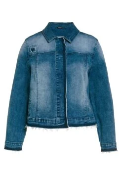 Ulla Popken Kurtka Jeansowa - Bluedenim -Lindex 4afb17a0a28f40a88677179af4e438f6