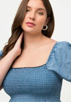 Ulla Popken Bluzka - Bleu Jean -Lindex 4c9cf137fc434ac19a24deafbb7a57d6