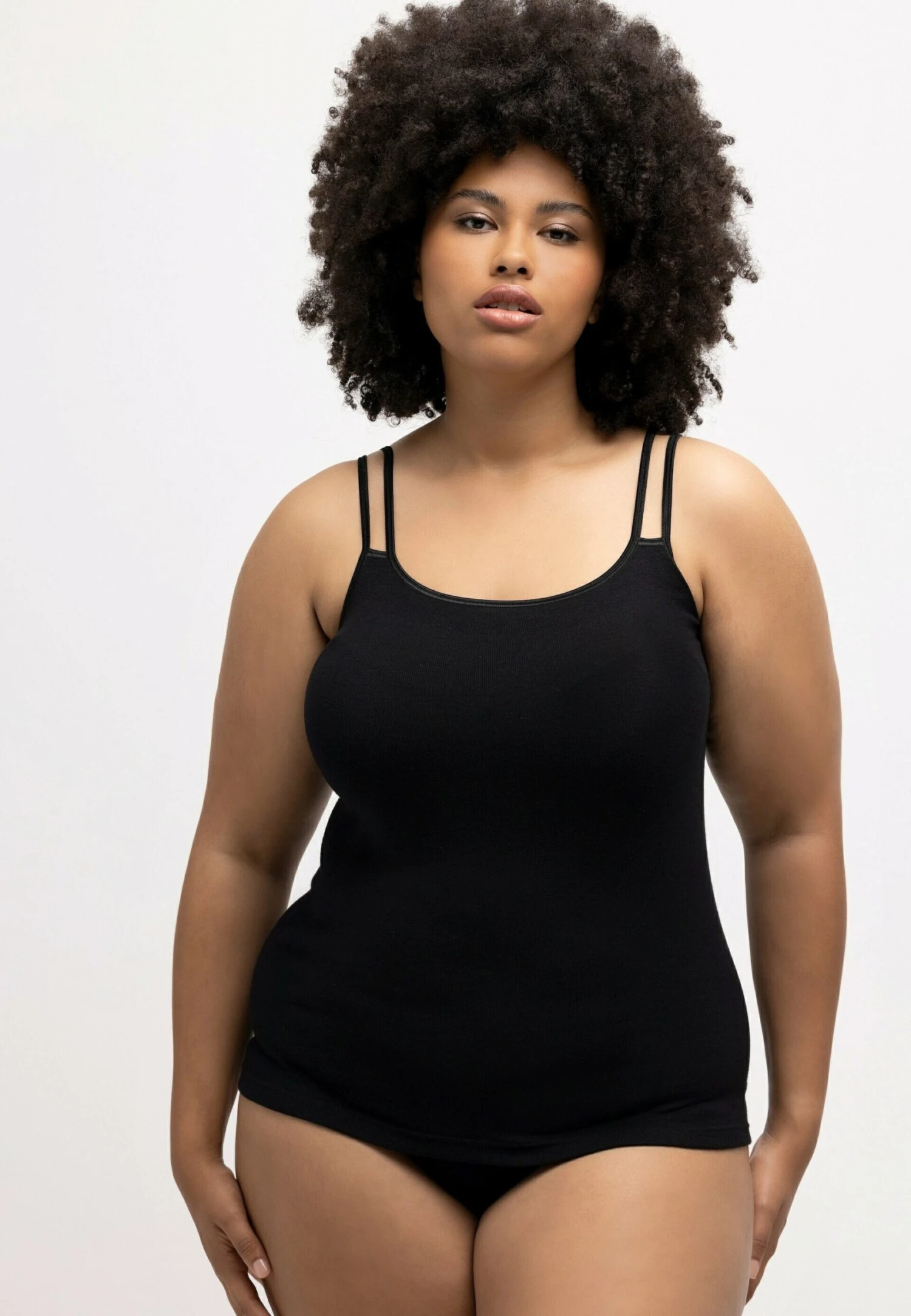 Ulla Popken SPAGHETTITRÄGER OHNE SEITENNÄHTE, DOPPELTE TRÄGER - Podkoszulki - Schwarz 3 Ulla Popken SPAGHETTITRÄGER OHNE SEITENNÄHTE, DOPPELTE TRÄGER - Podkoszulki - Schwarz