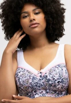 Ulla Popken ROSE - Stanik Sportowy Z Lekkim Wsparciem - Off White -Lindex 533c26938dbb449fa2fc3d6406379049