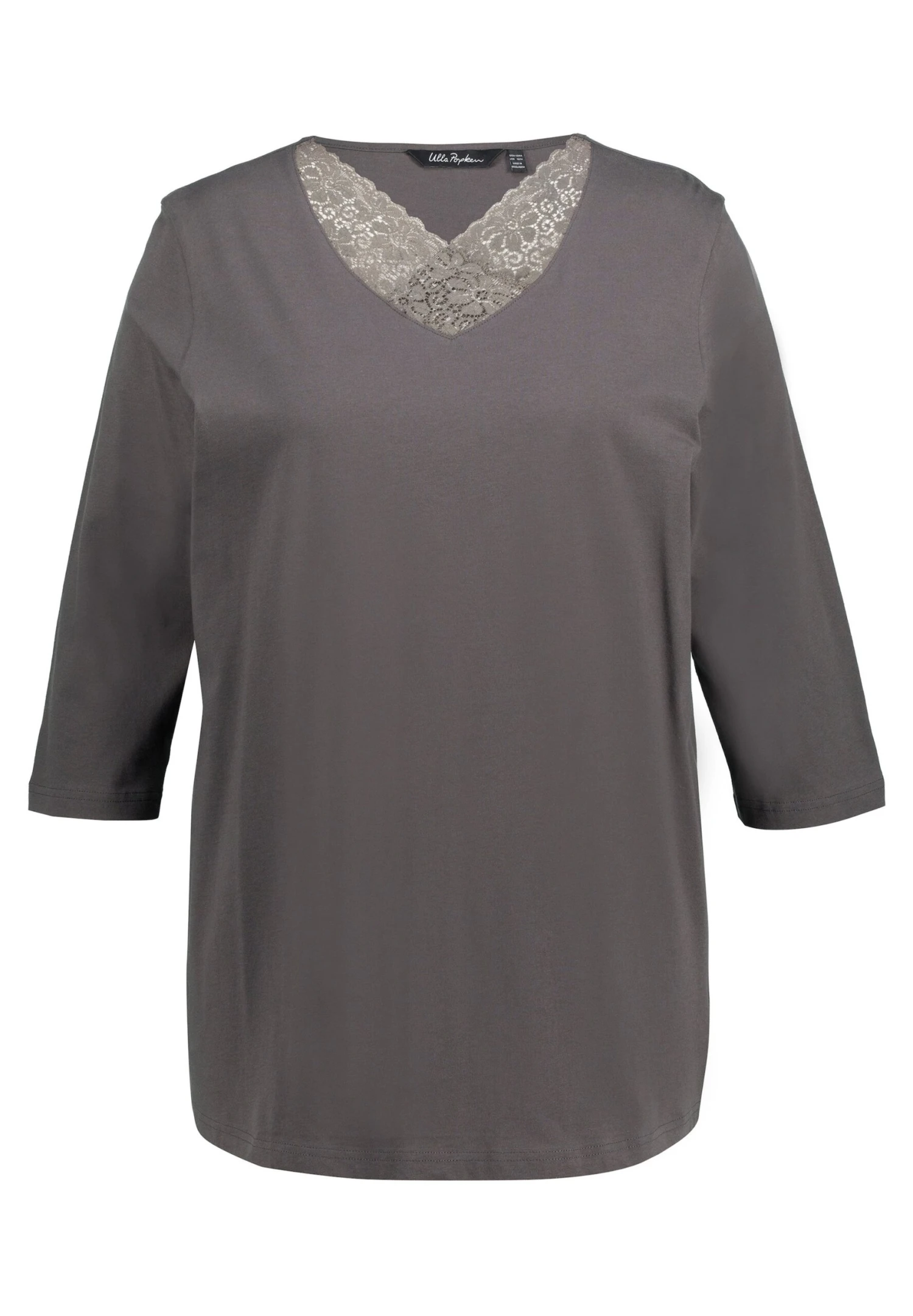 Ulla Popken V HALS 3/4 MOUWEN - Koszulka Do Spania - Asbruin 6 Ulla Popken V HALS 3/4 MOUWEN - Koszulka Do Spania - Asbruin - obrazek 4