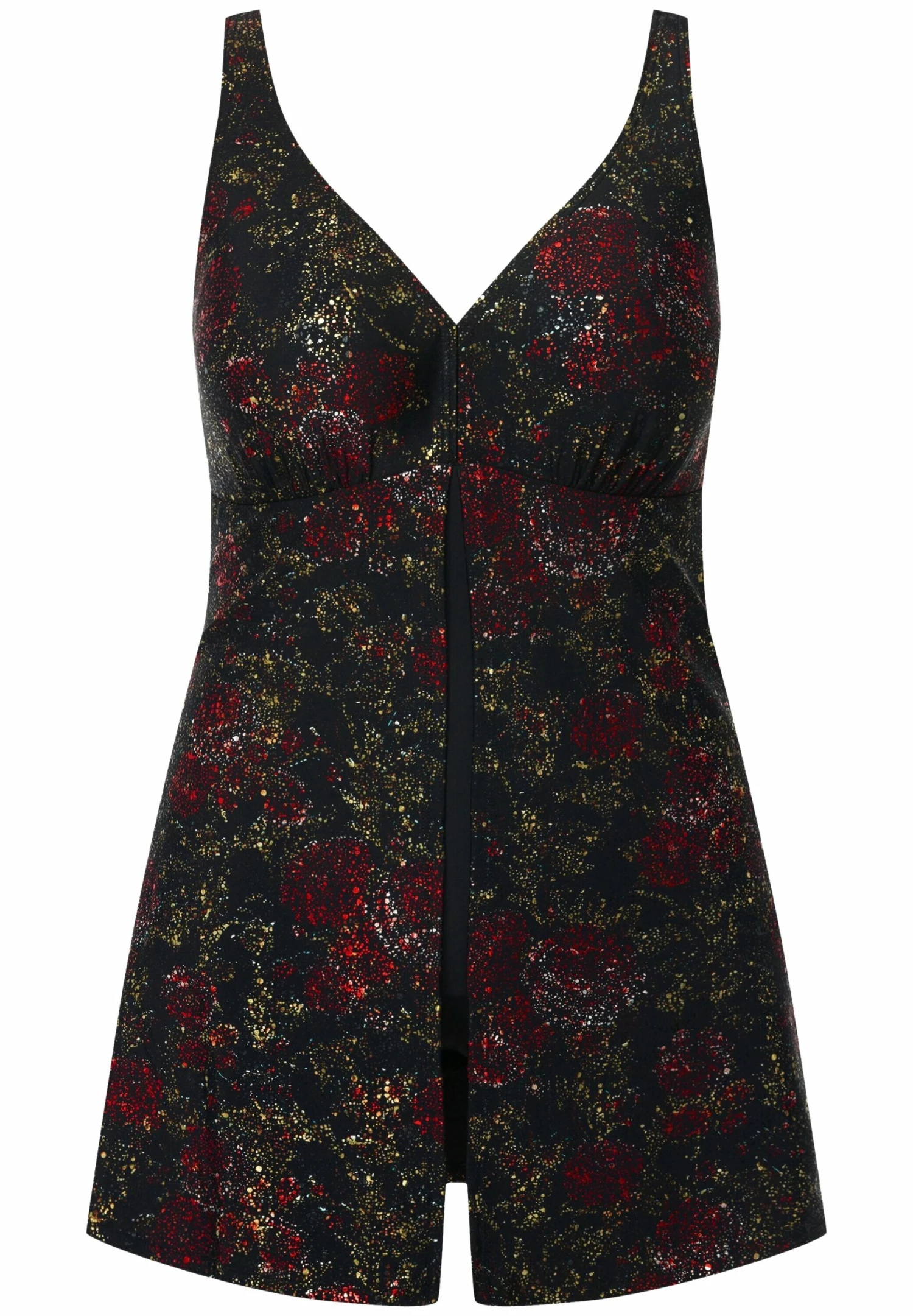 Ulla Popken SHIMMER PRINT SPLIT - Kostium Kąpielowy - Black 7 Ulla Popken SHIMMER PRINT SPLIT - Kostium Kąpielowy - Black - obrazek 5