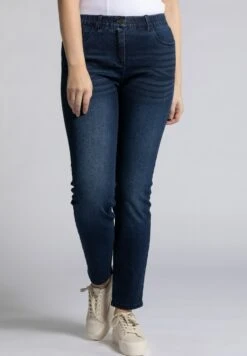 Ulla Popken GROSSE GRÖSSEN SARAH, 5-POCKET, HIG - Jeansy Slim Fit - Blue Denim