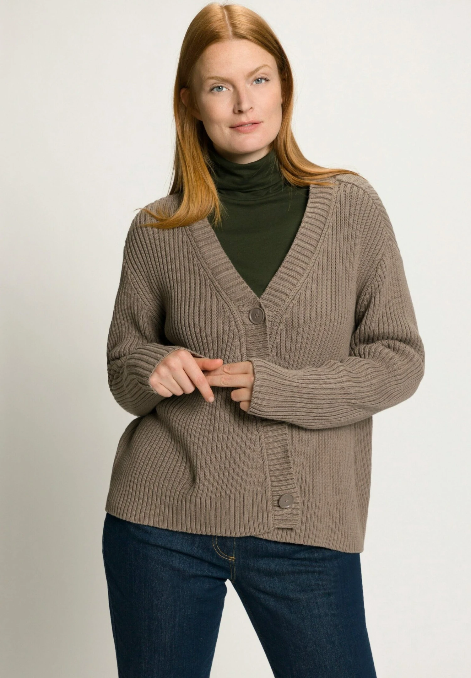 Ulla Popken Kardigan - Nougatbruin 3 Ulla Popken Kardigan - Nougatbruin